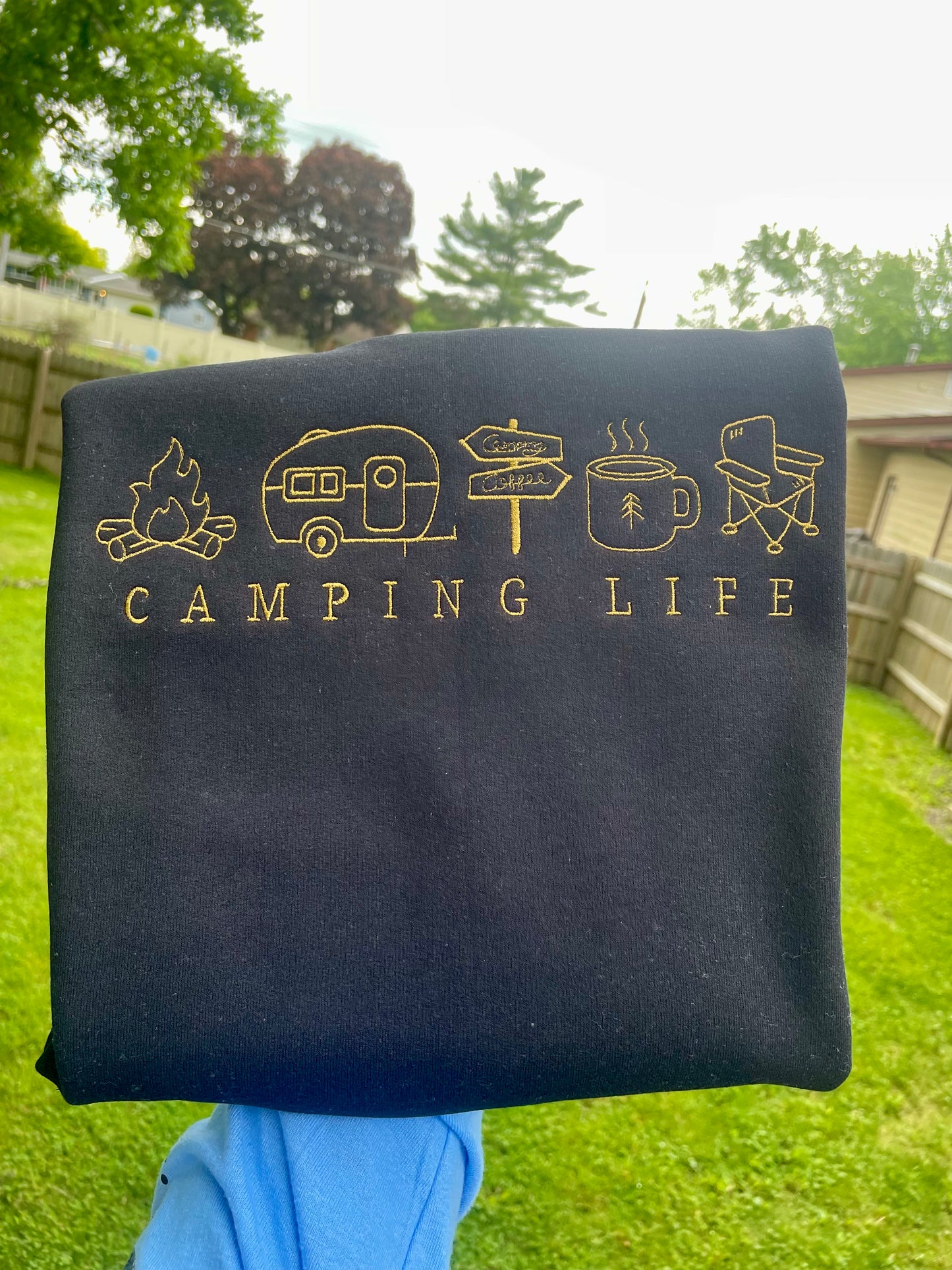 Camping Life Embroidered Sweatshirt