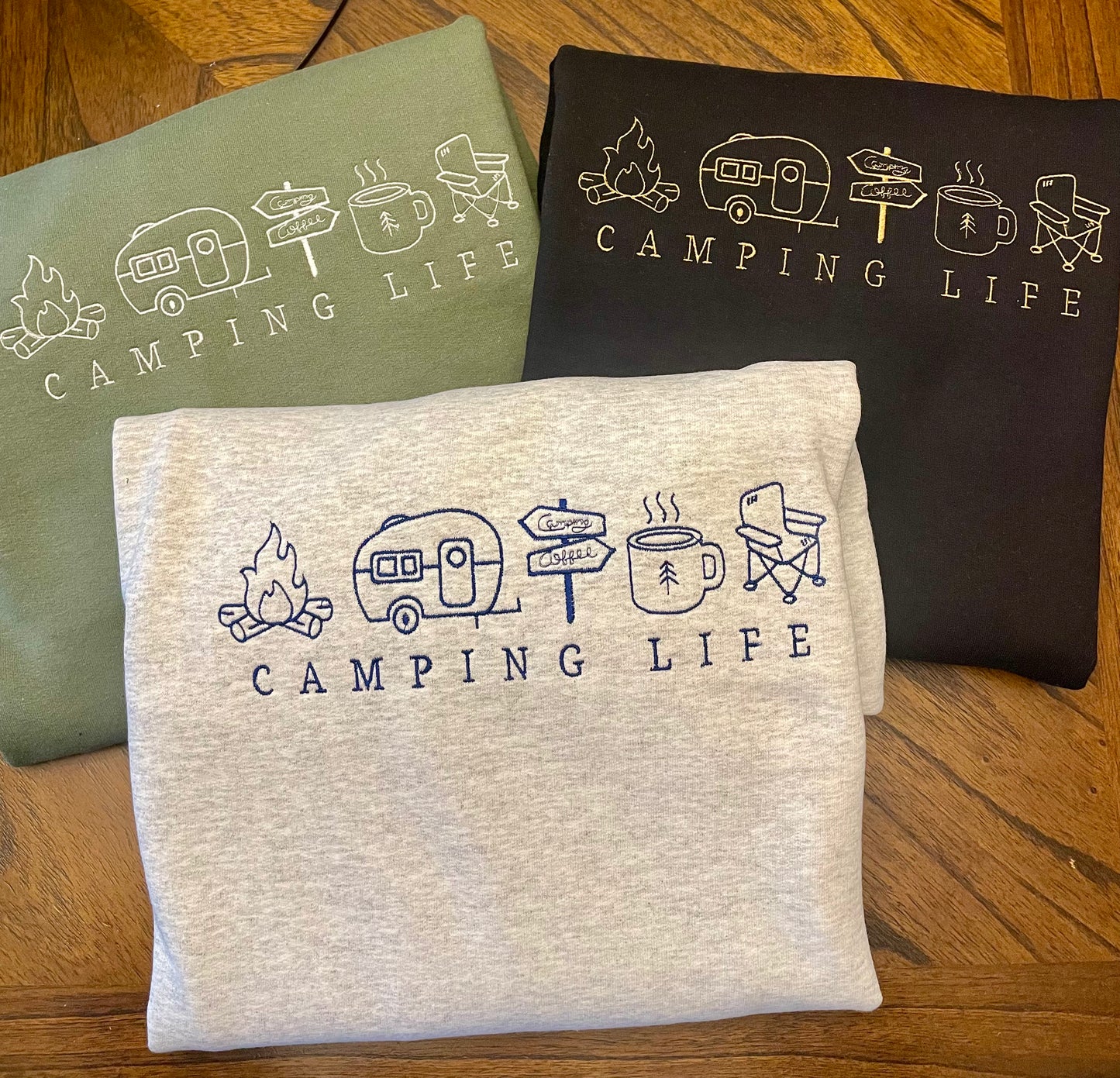 Camping Life Embroidered Sweatshirt