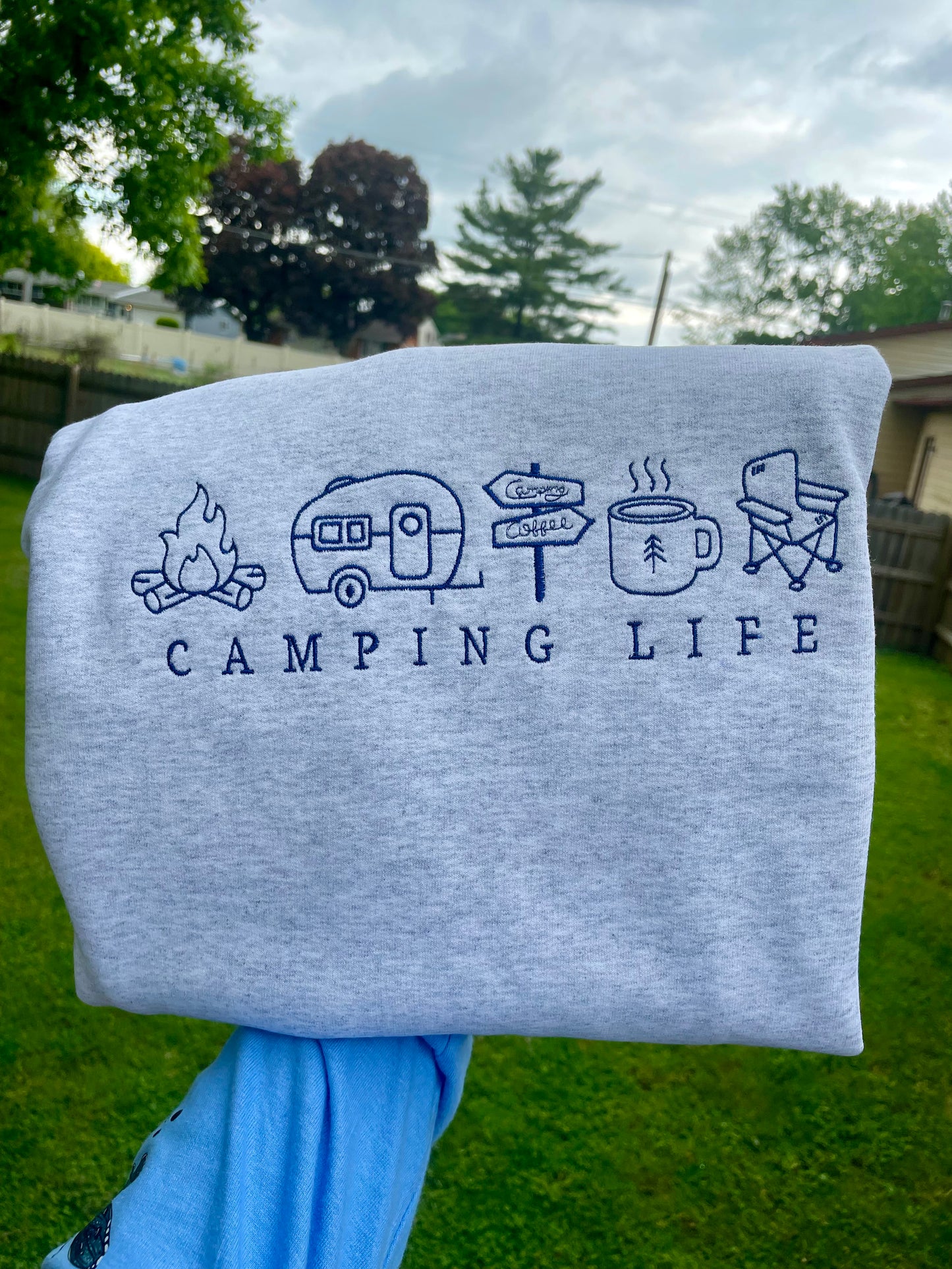 Camping Life Embroidered Sweatshirt