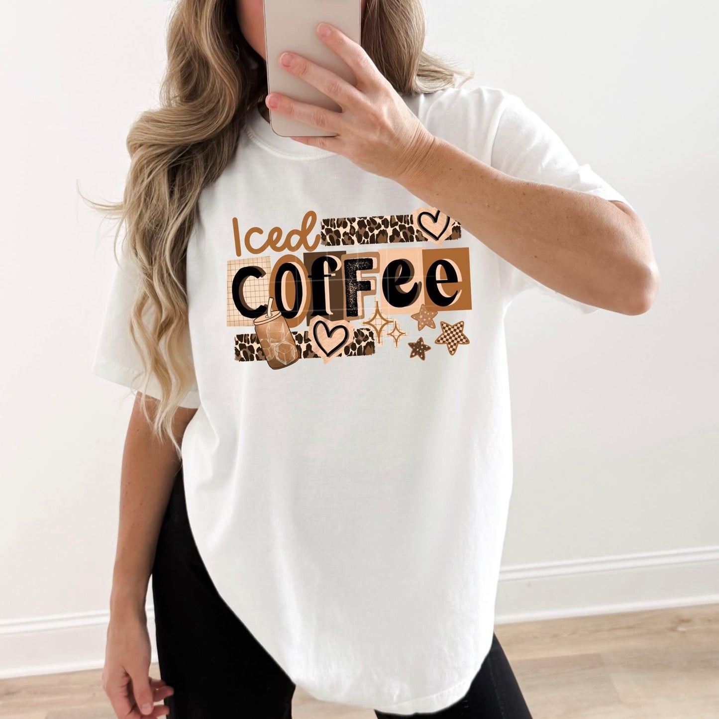 Iced Coffee Leopard DTF Transfer