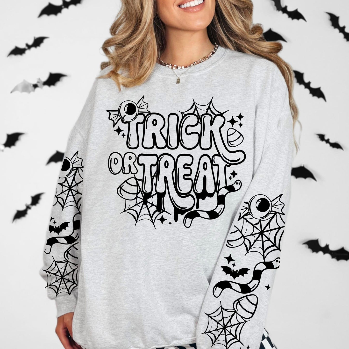 Trick or Treat Black DTF Transfer