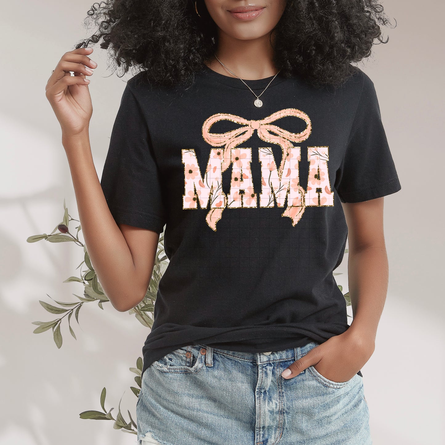 Mama Bow Peach DTF Transfer