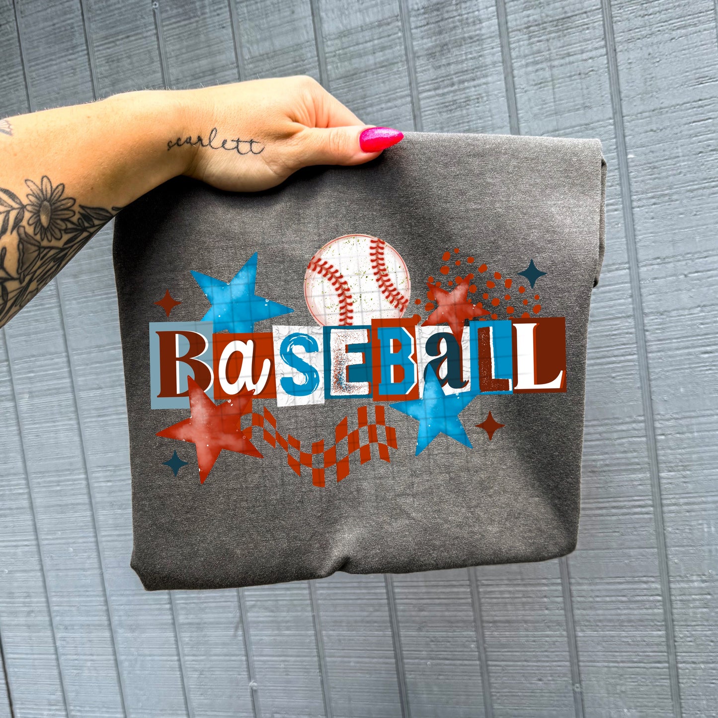 Baseball Squares DTF Transfer