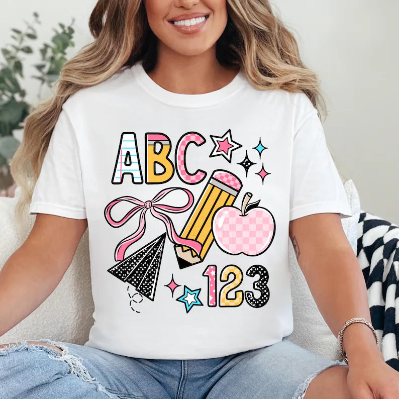 ABC Pink DTF Transfer