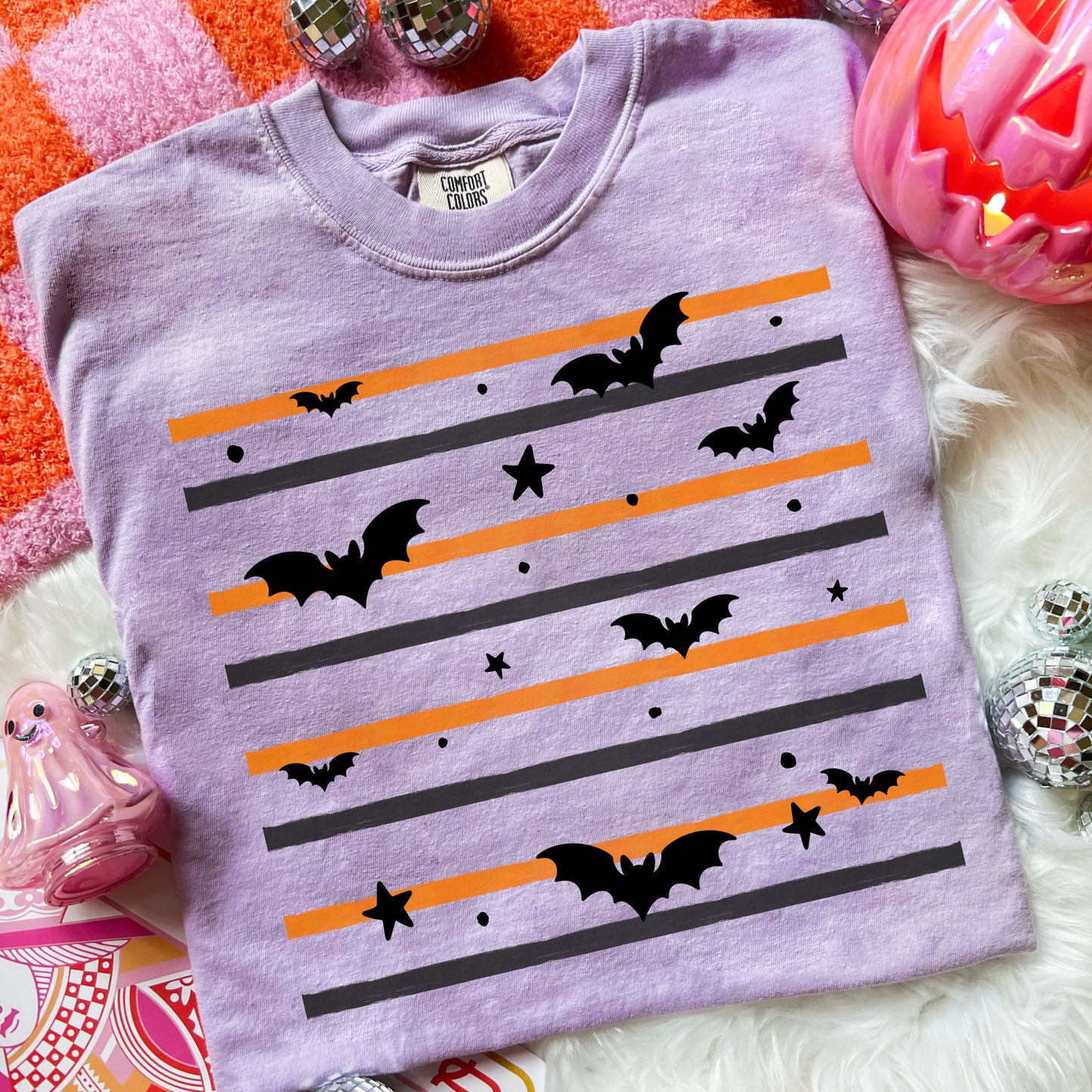 Bats Stripes Black DTF Transfer