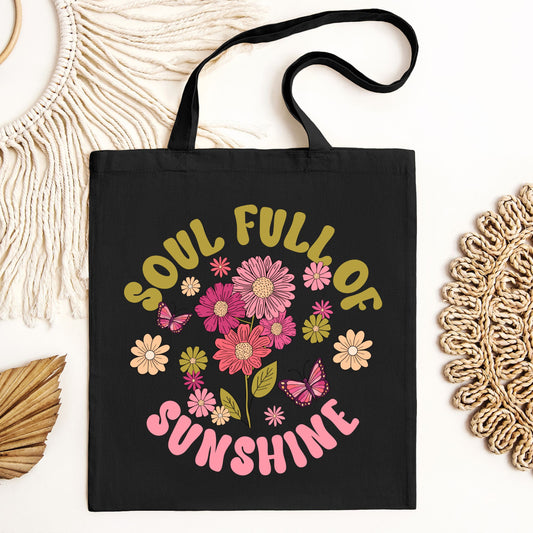 Soul Full of Sunshine Black Tote Bag