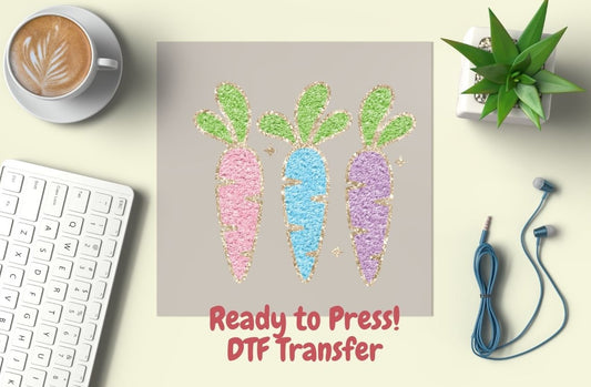 Faux Chenille Carrots Adult DTF Transfer
