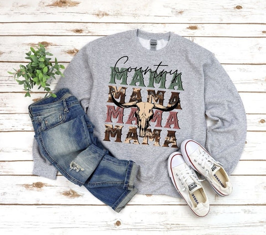 Country Mama Crewneck Sweatshirt or T-Shirt