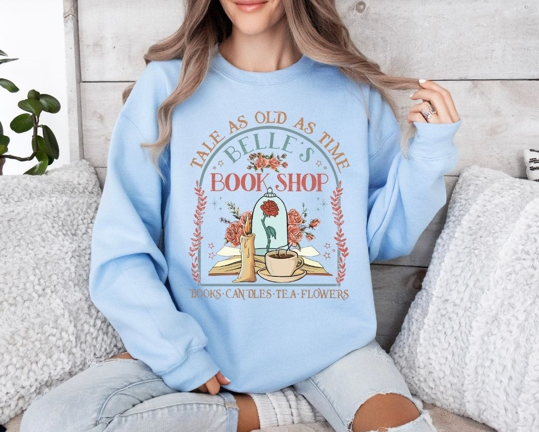 Belles Book Shop Crewneck Sweatshirt or T-Shirt
