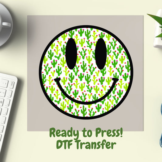Cactus Smiley Adult DTF Transfer