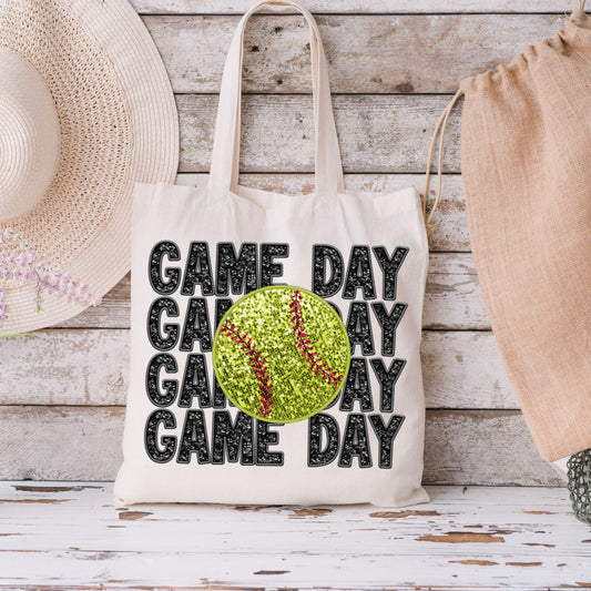 Game Day Softball Tote Bag