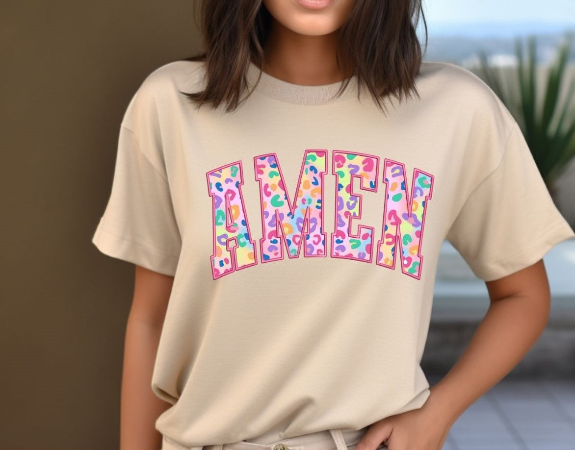 Amen Faux Embroidery Crewneck Sweatshirt or T-Shirt
