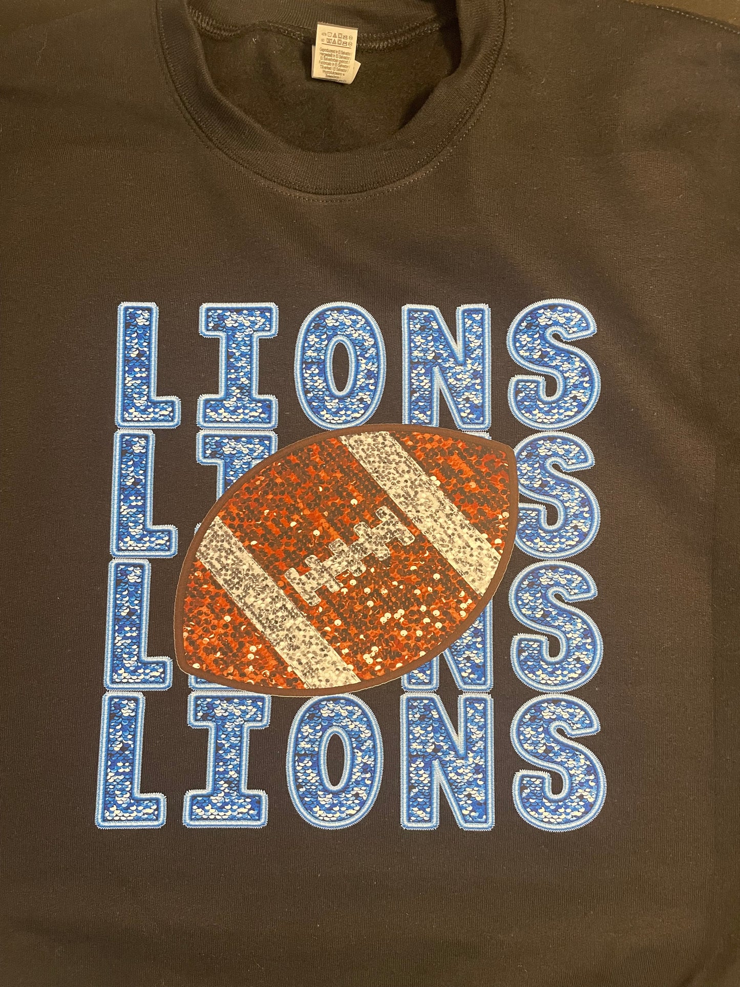 Lions Football Faux Sequin Shirt