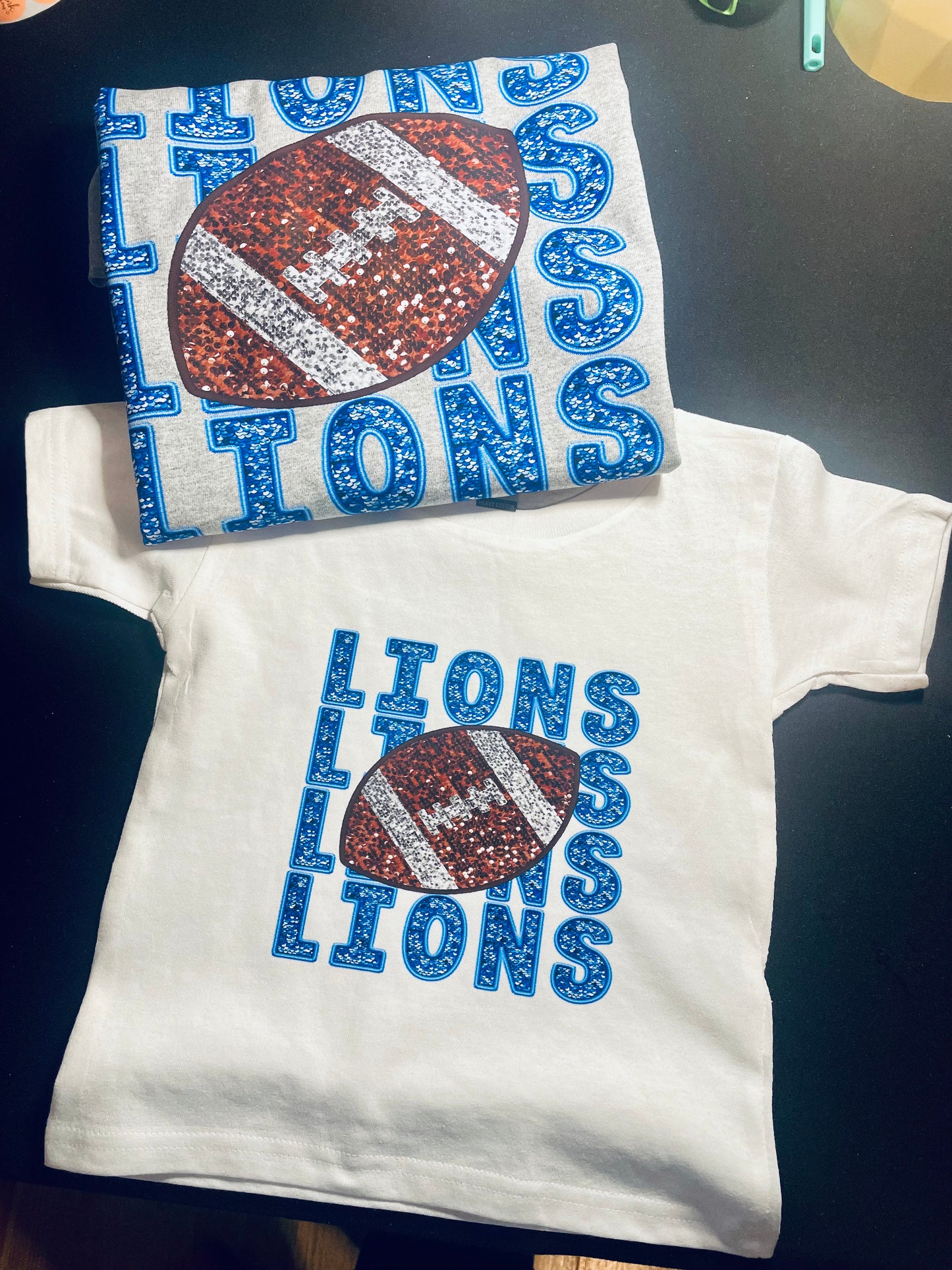 Lions Football Faux Sequin Shirt