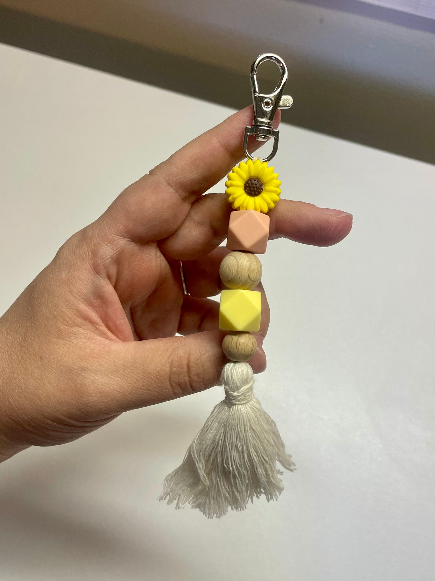 Sunflower Yellow/Blush Keychain