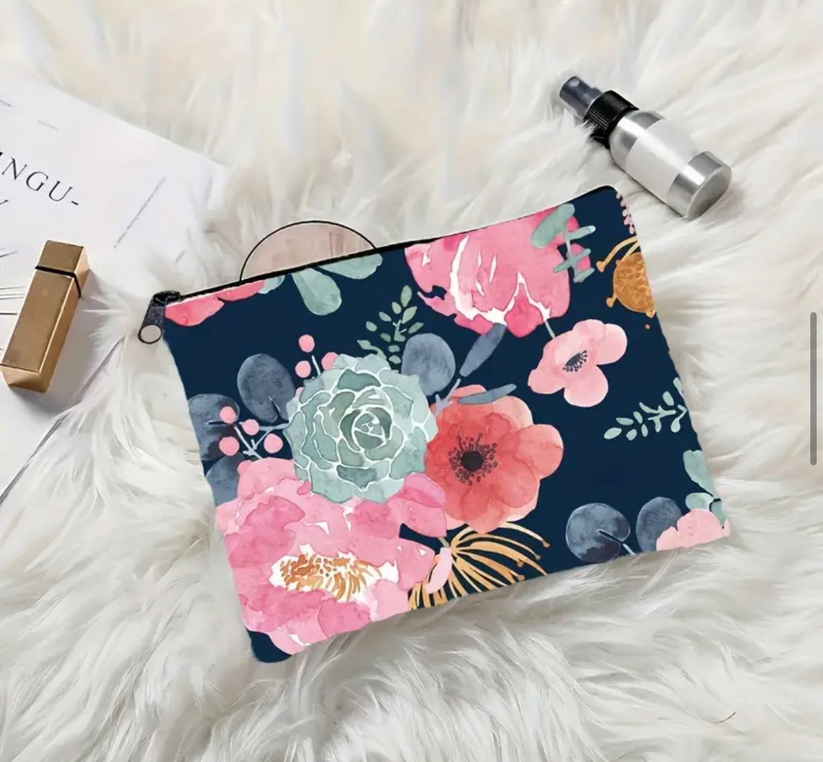 Floral Zipper Pouch