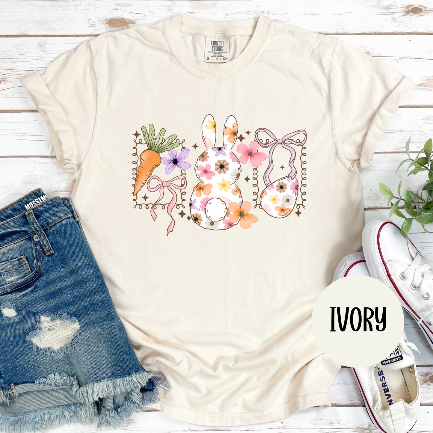 Floral Bunny Frames CC T-Shirt