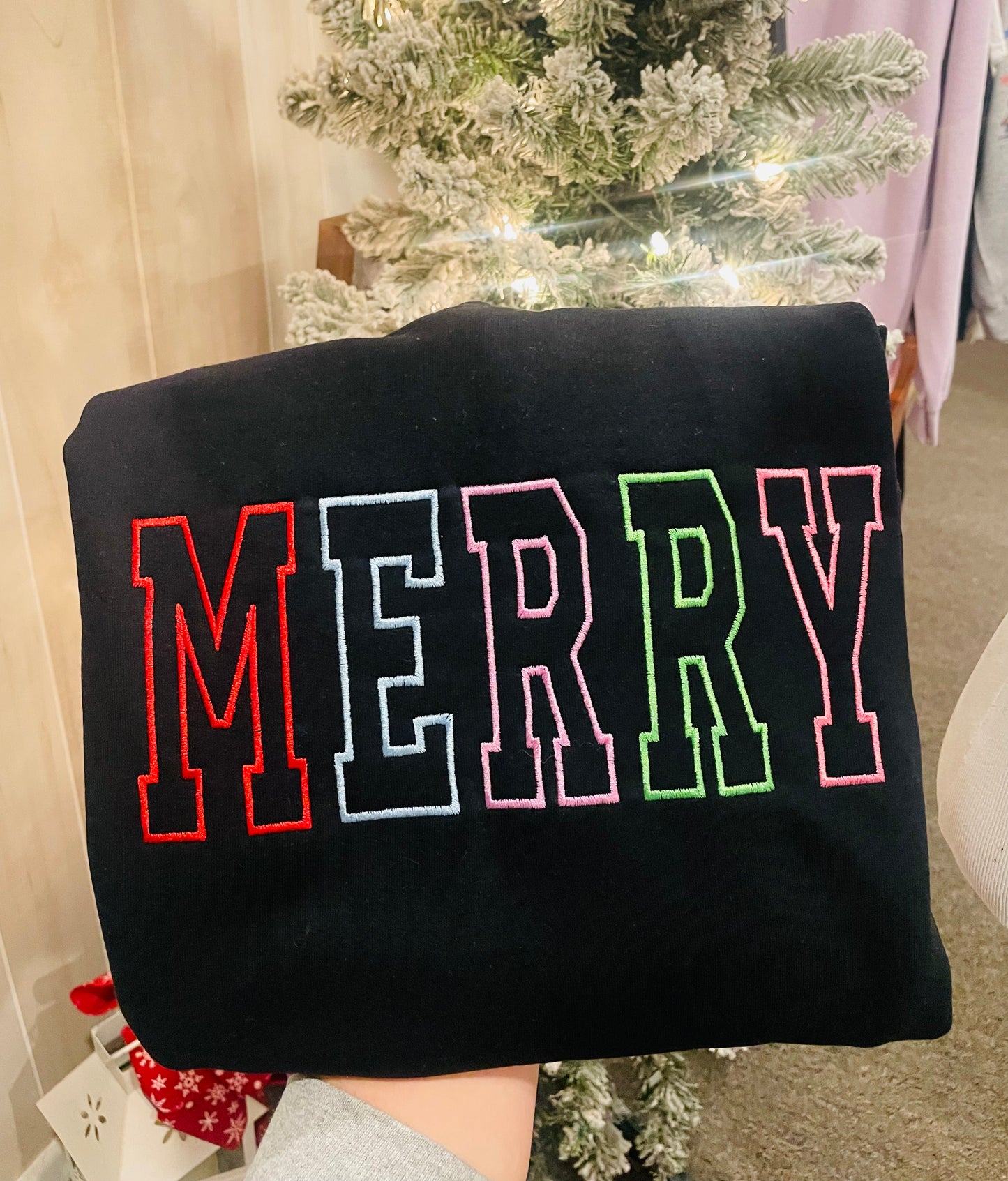 Merry Embroidered Sweatshirt