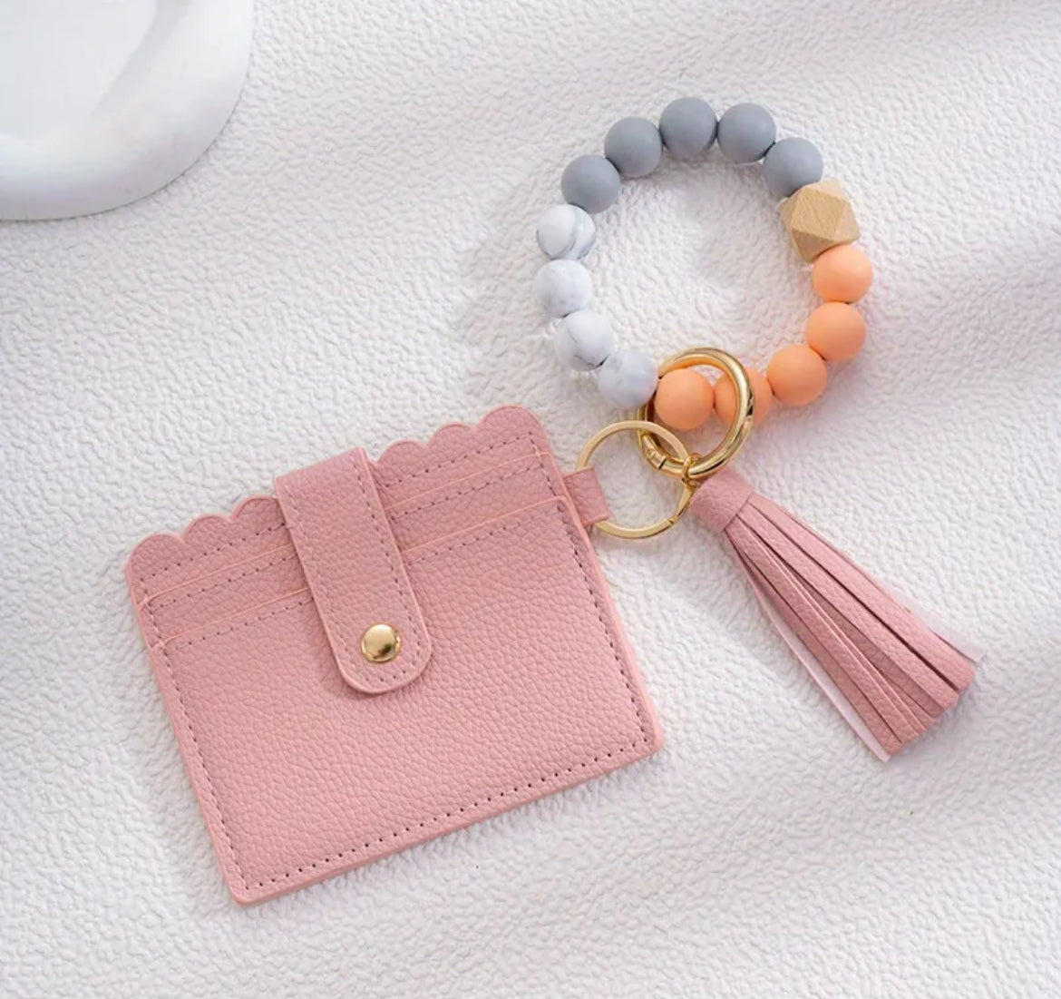 Peach/Pink Wallet Wristlet