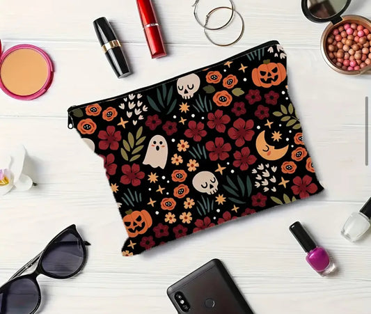 Floral Ghost Zipper Pouch