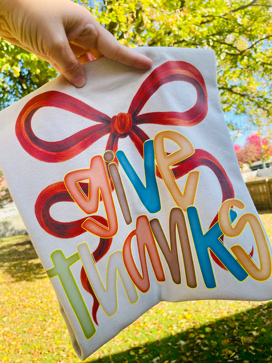 Give Thanks Bow T Shirt