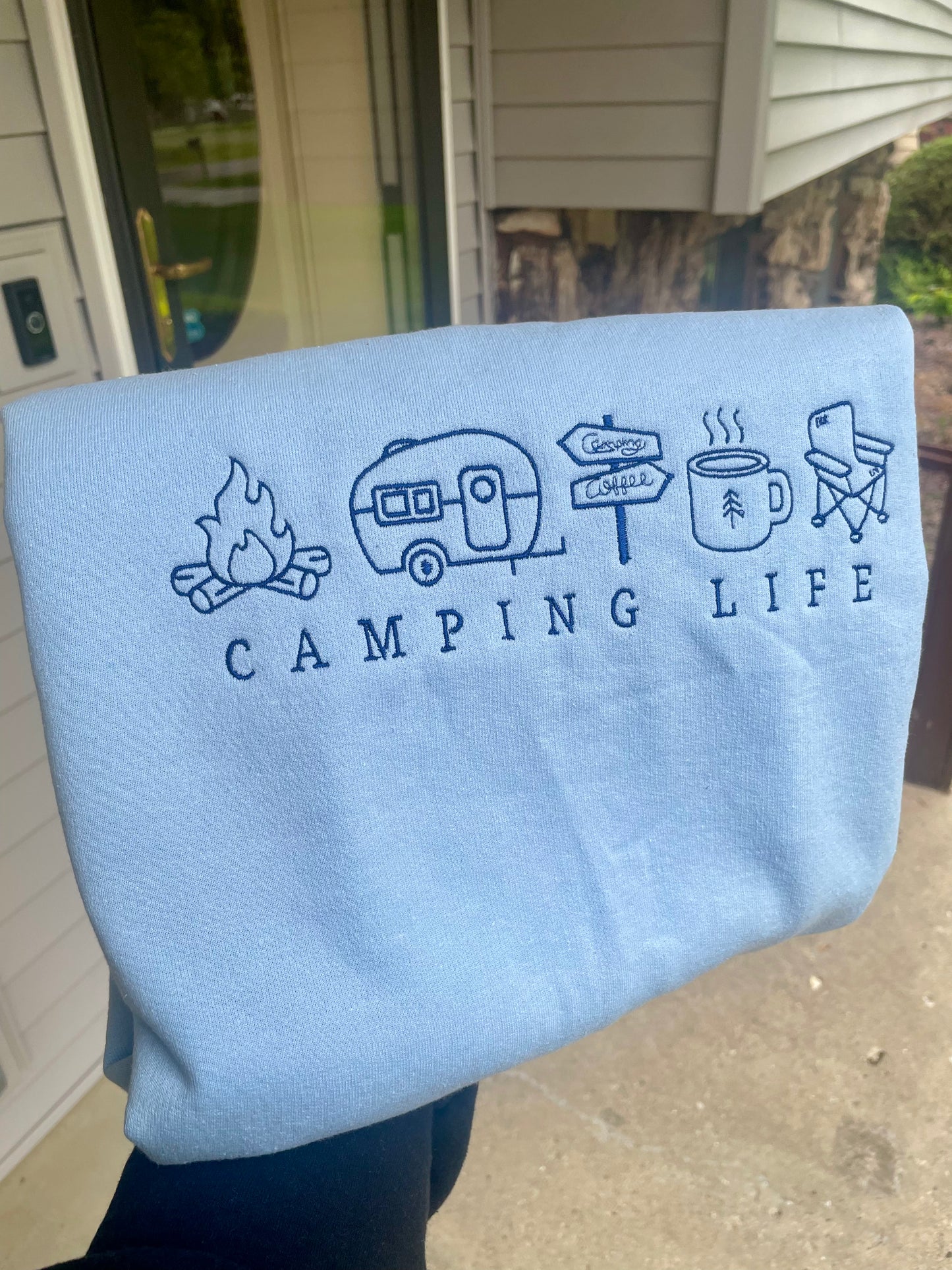 Camping Life Embroidered Sweatshirt
