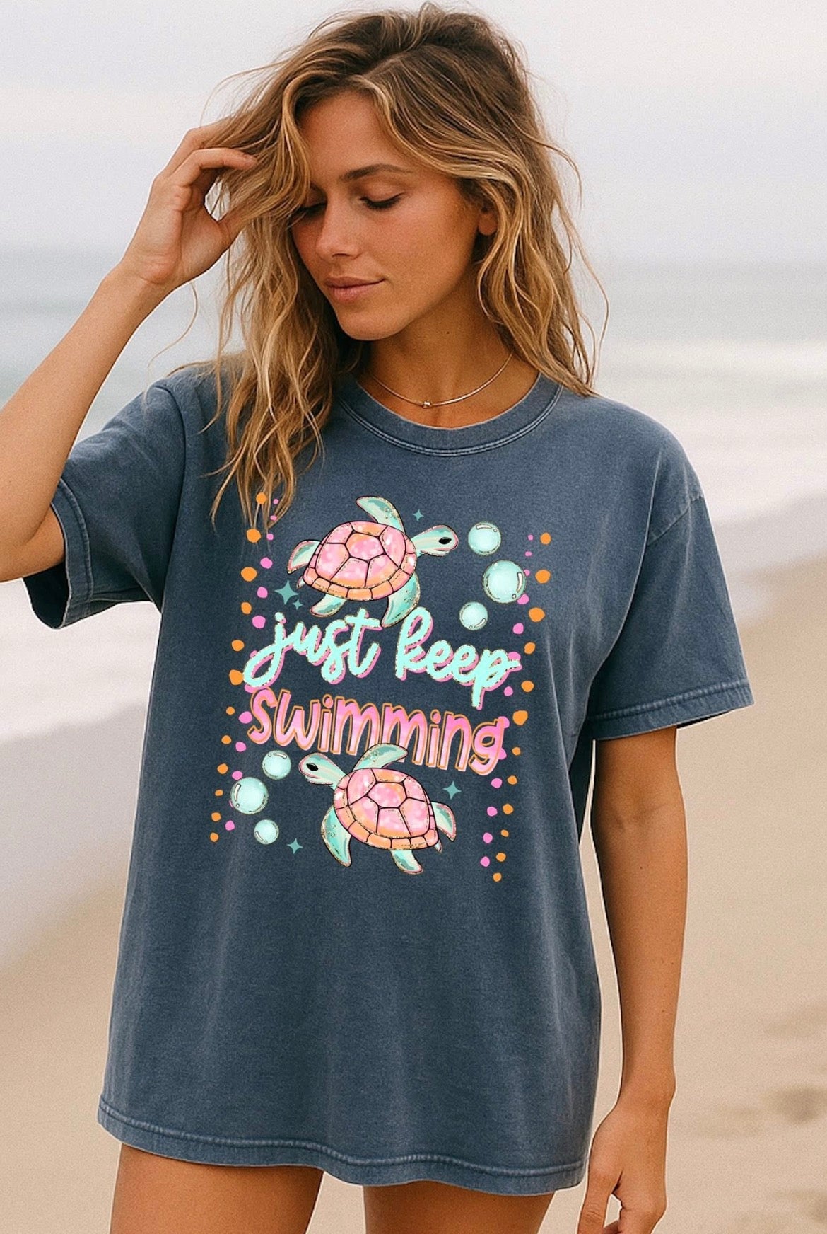 Just Keep Swimming Turtles DTF Transfer