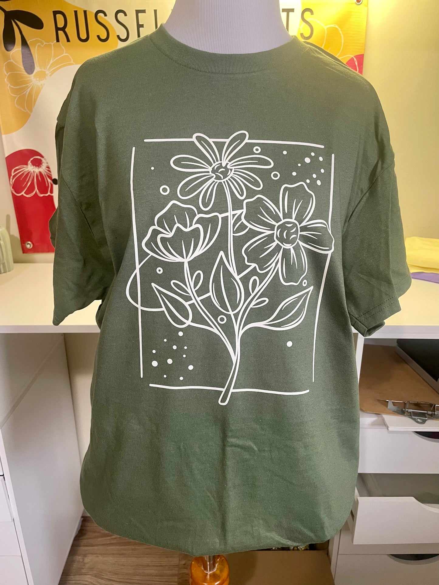 Mil. Green Floral T-Shirt