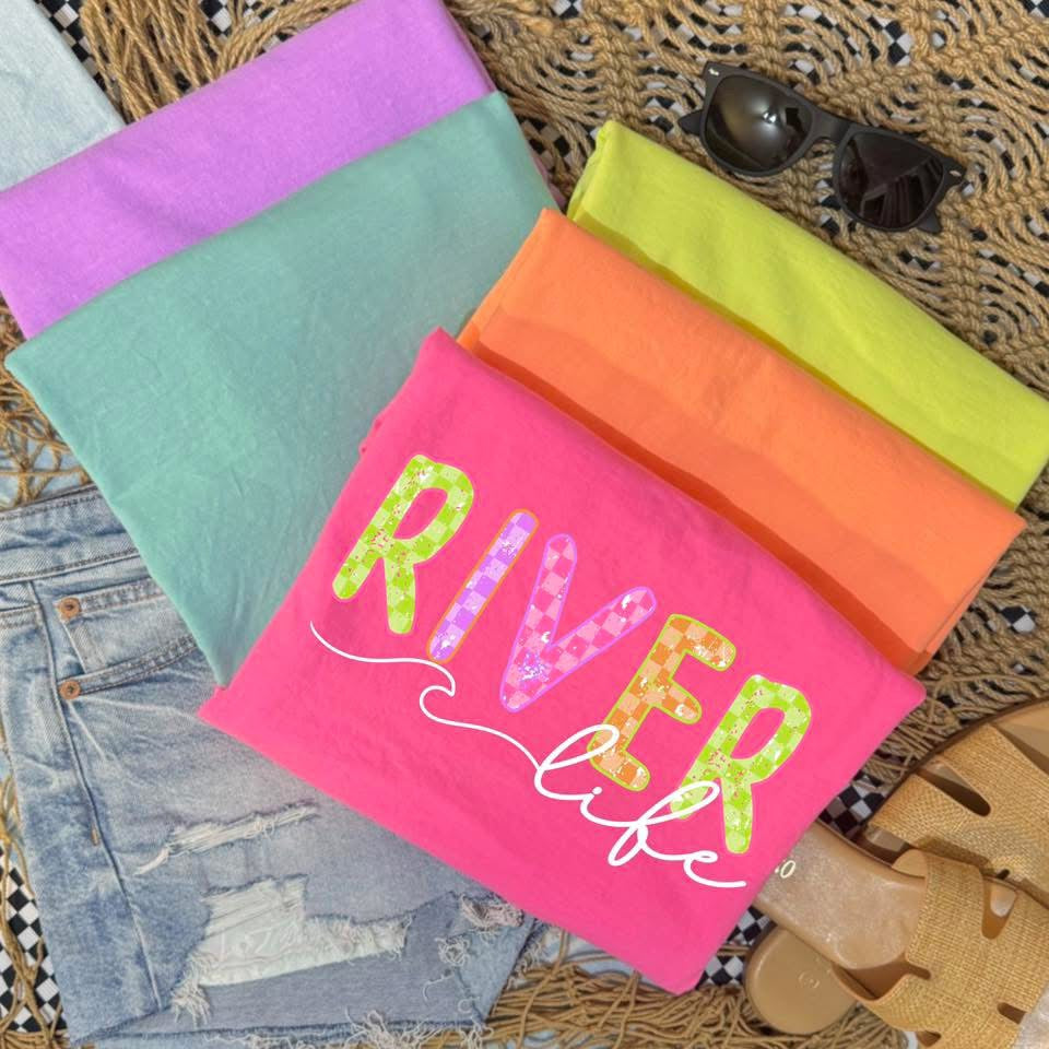 Checkered River Life DTF Transfer
