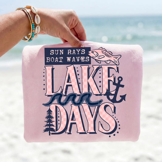 Lake Days Pink DTF Transfer