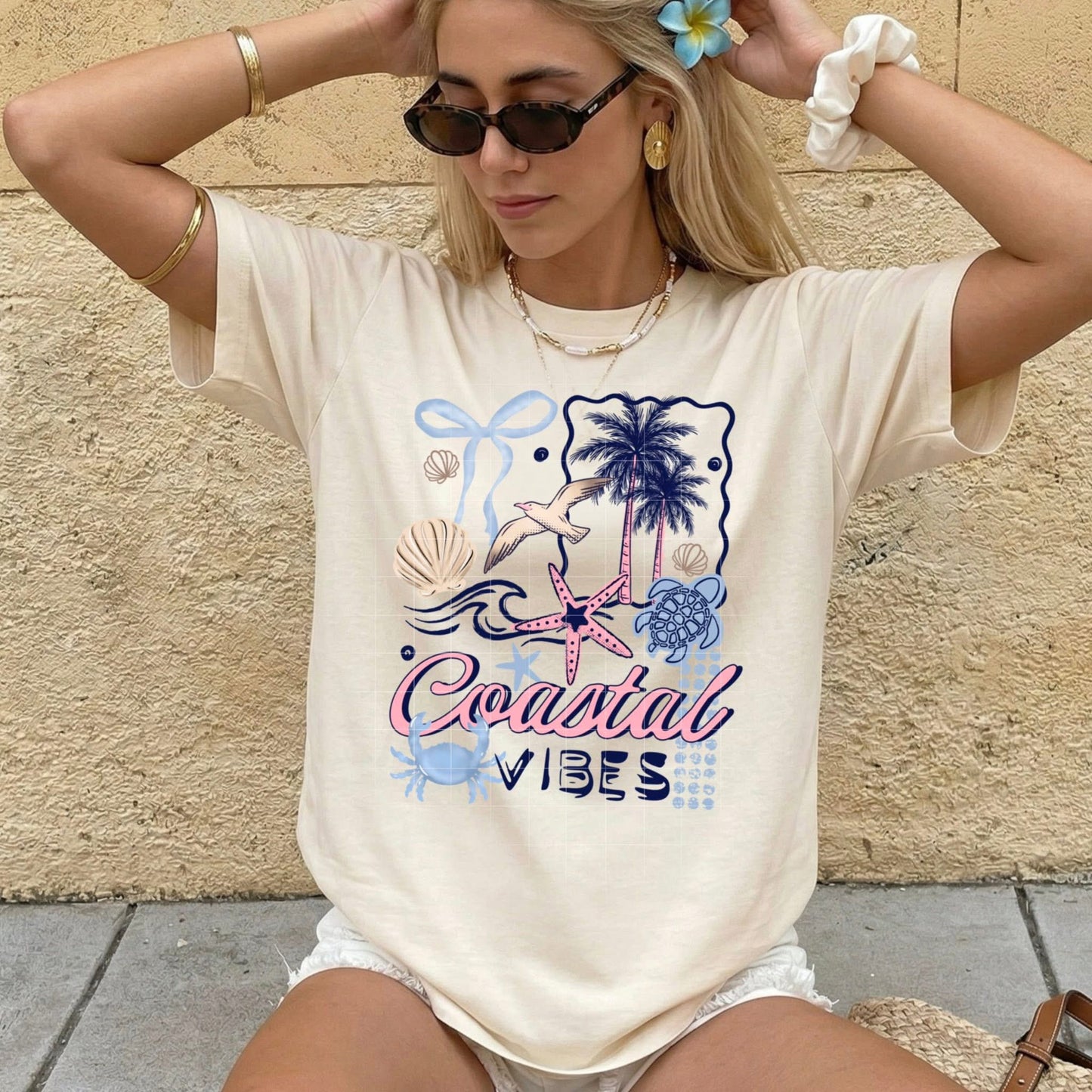 Coastal Vibes Bow DTF Transfer