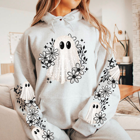 Grunge Floral Ghost DTF Transfer