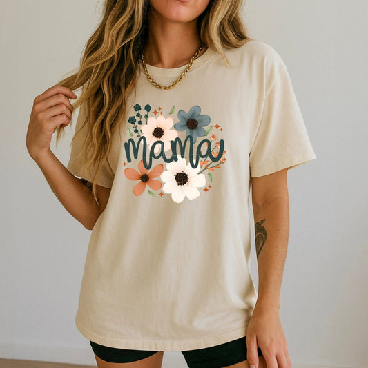Mama Florals Blue DTF Transfer