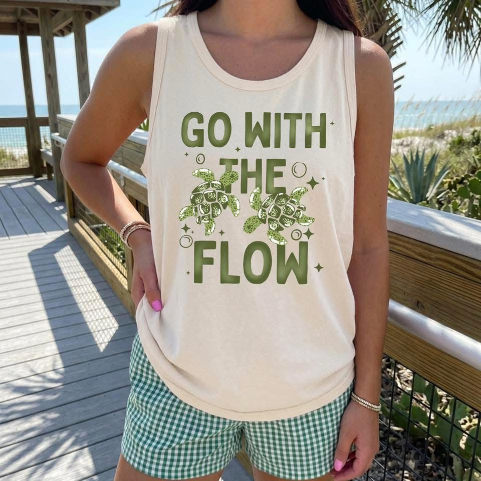 With The Flow Turtles DTF Transfer