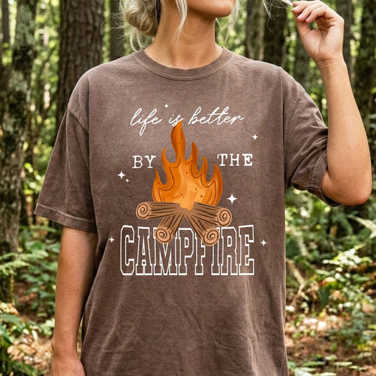 Better By The Campfire White DTF Transfer