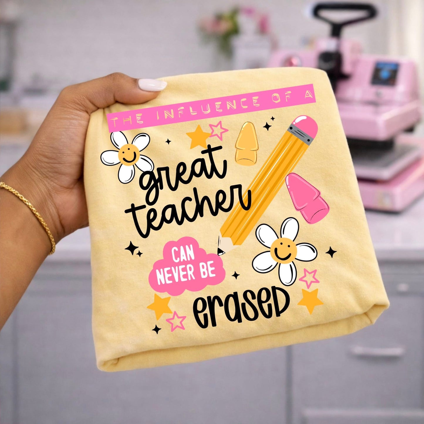 Great Teacher Can Never Be Erased DTF Transfer