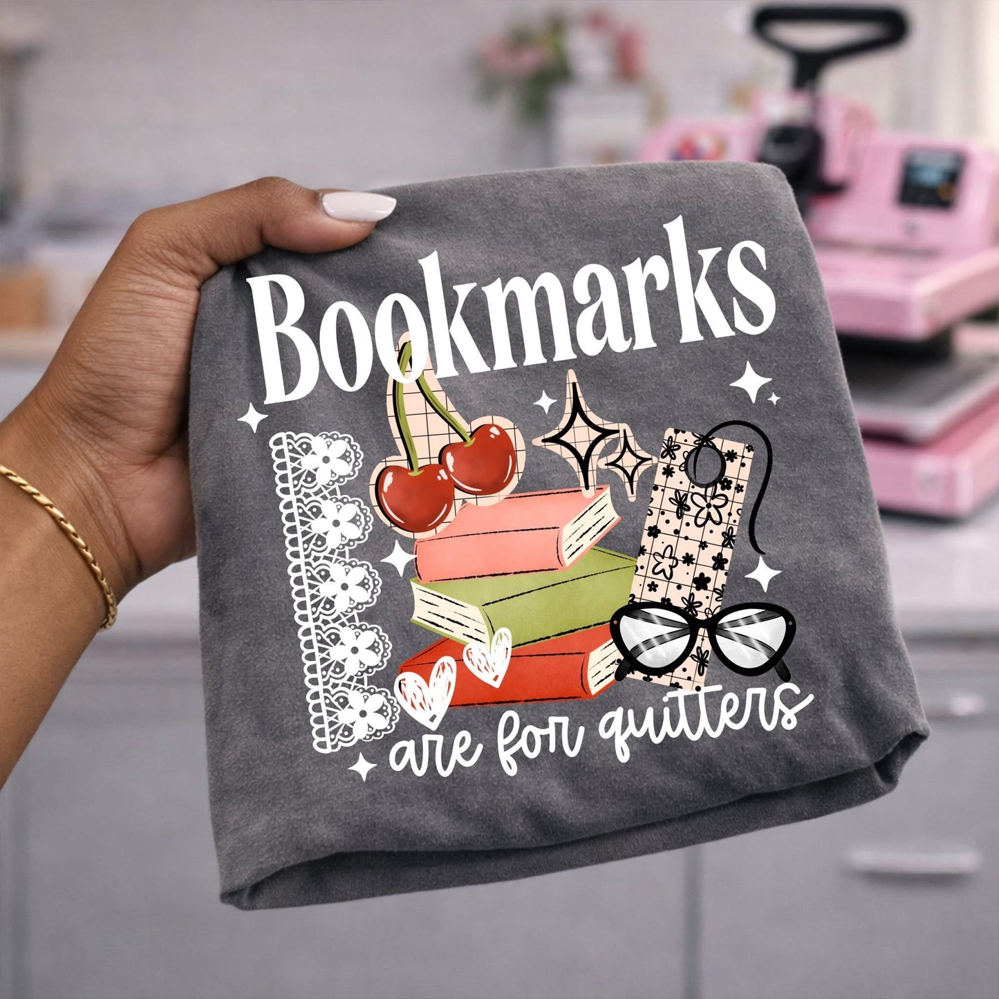 Bookmarks Quitters White DTF Transfer