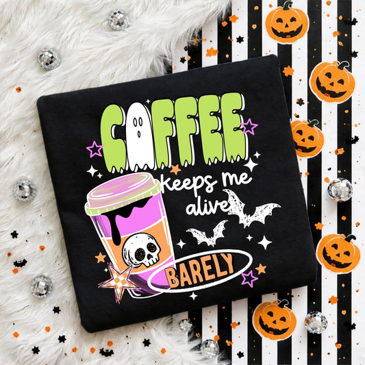 Coffee Keeps Me Alive White DTF Transfer