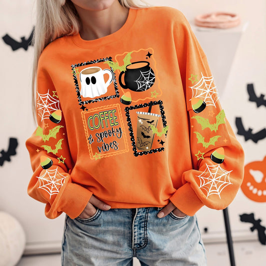 Coffee Spooky Vibes Frames DTF Transfer