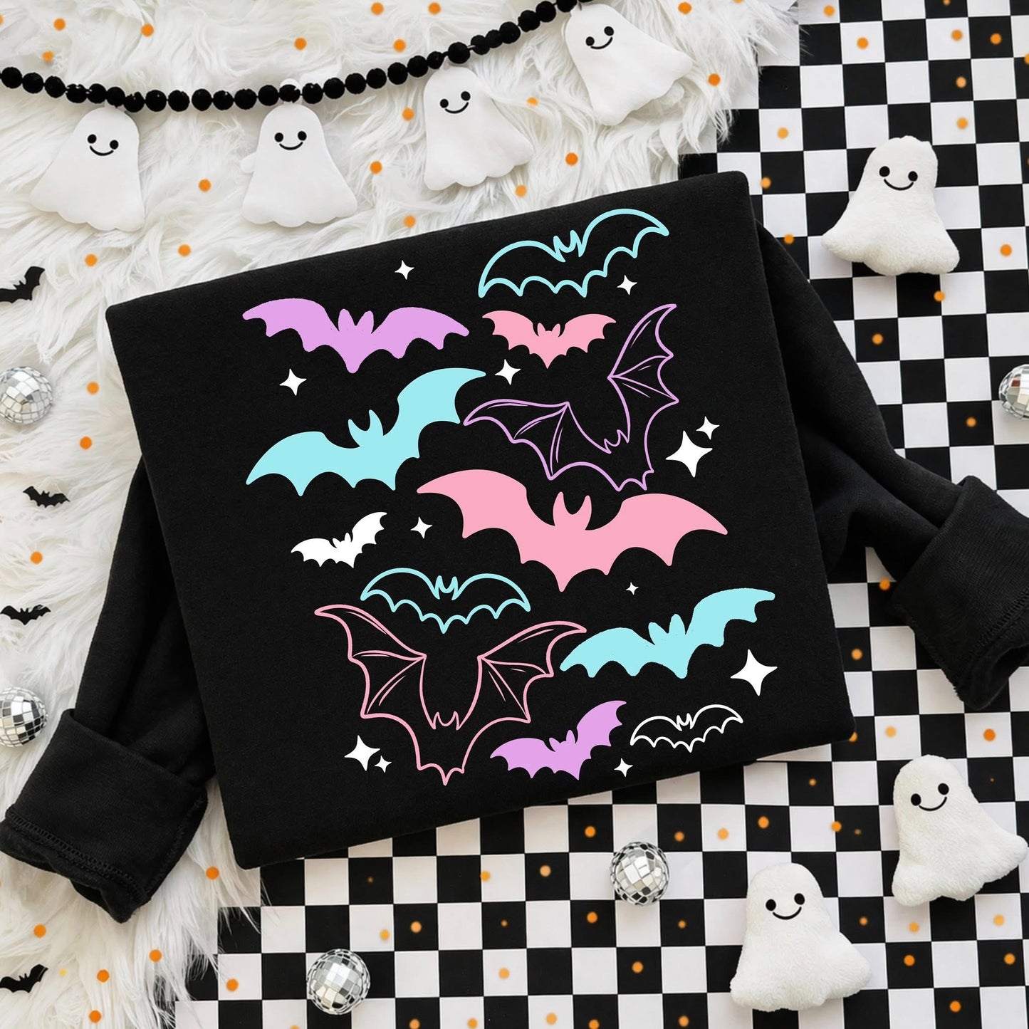 Colorful Bats DTF Transfer