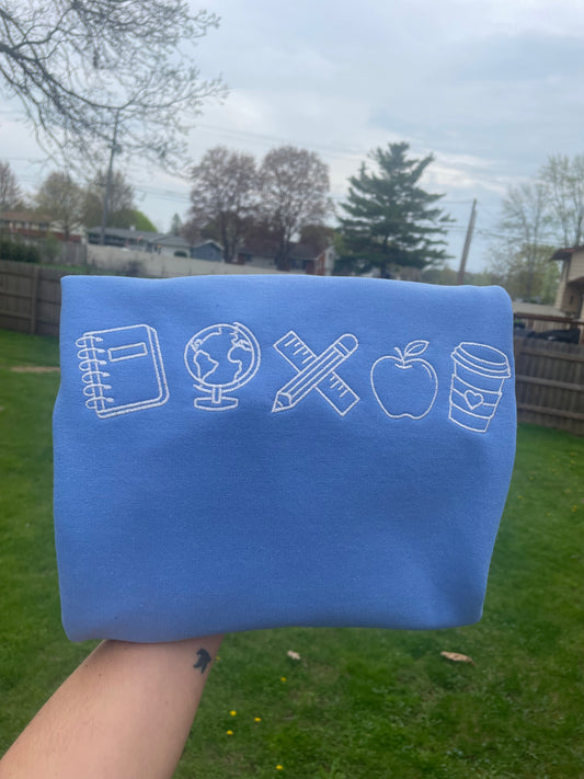 Teacher Icons embroidered Sweatshirt