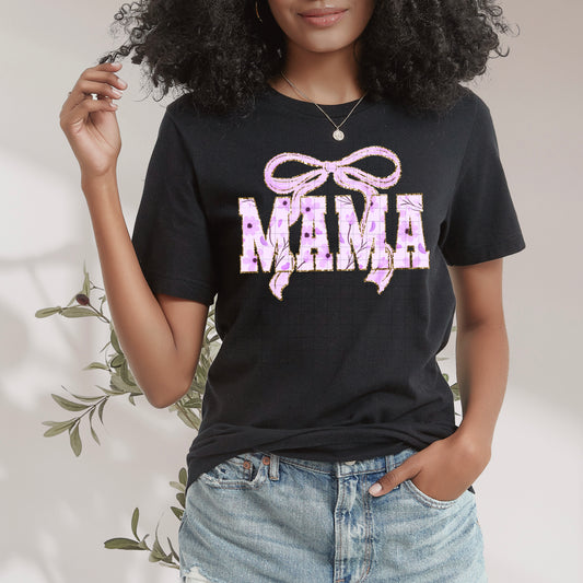Mama Bow Purple DTF Transfer