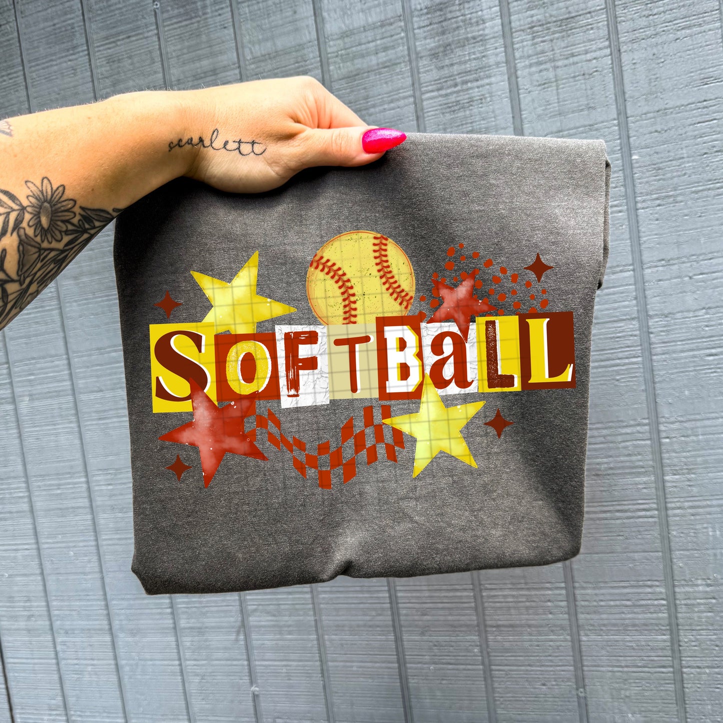 Softball Squares DTF Transfer