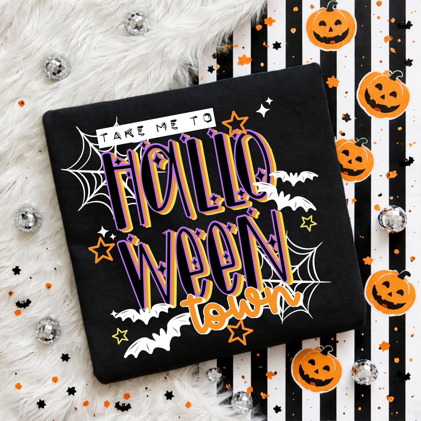 To Halloween Town White DTF Transfer
