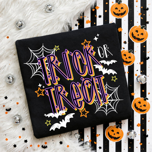 Trick or Treat White DTF Transfer