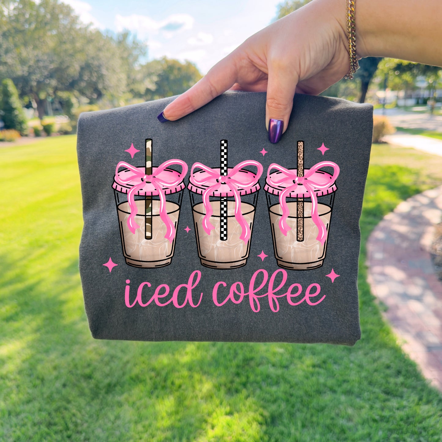 Iced Coffee Bows DTF Transfer