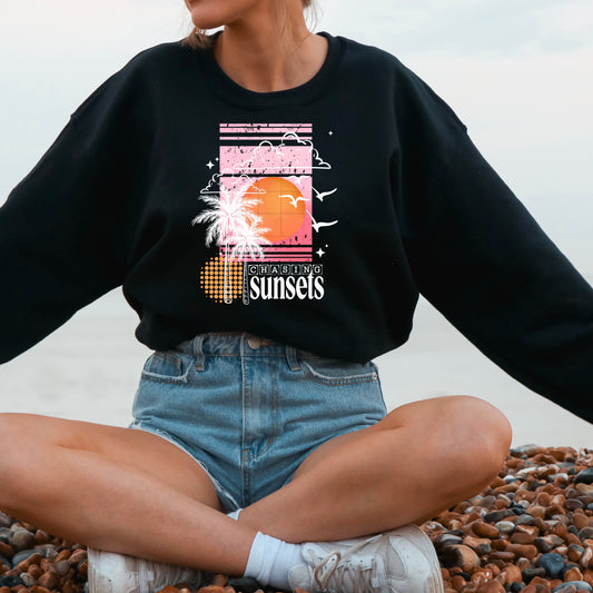 Chasing Sunsets White DTF Transfer