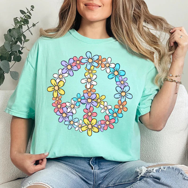 Floral Peace DTF Transfer