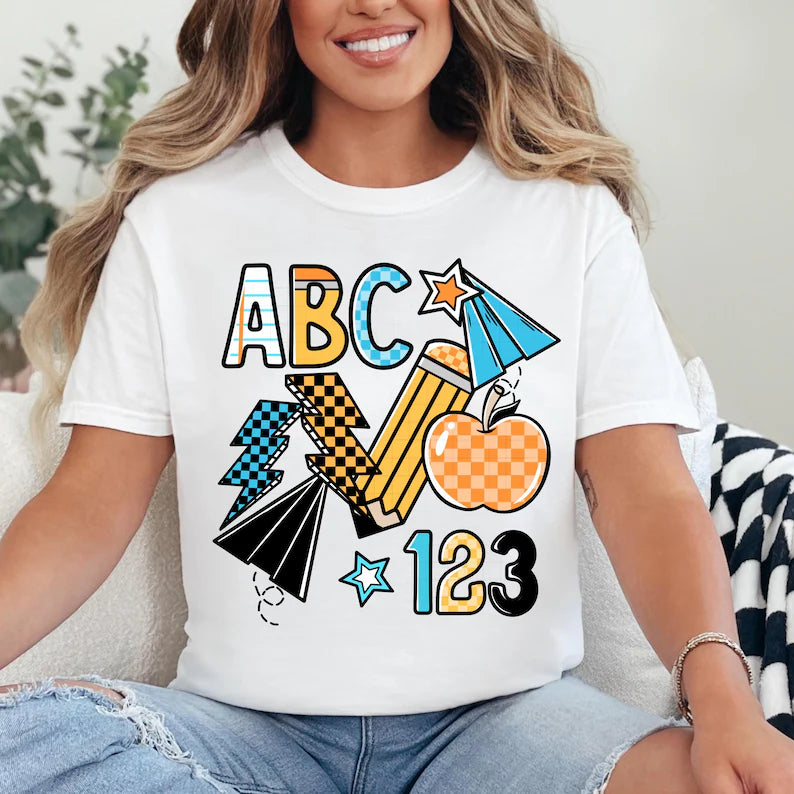 ABC Blue DTF Transfer
