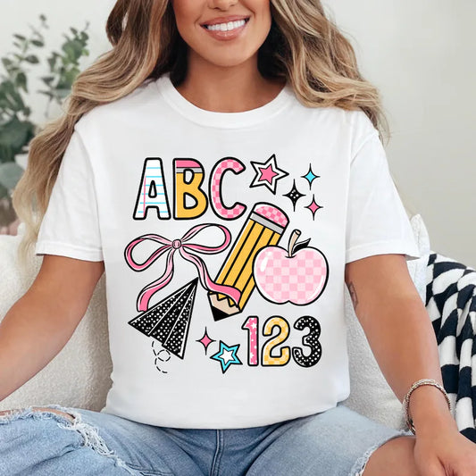 ABC Pink DTF Transfer